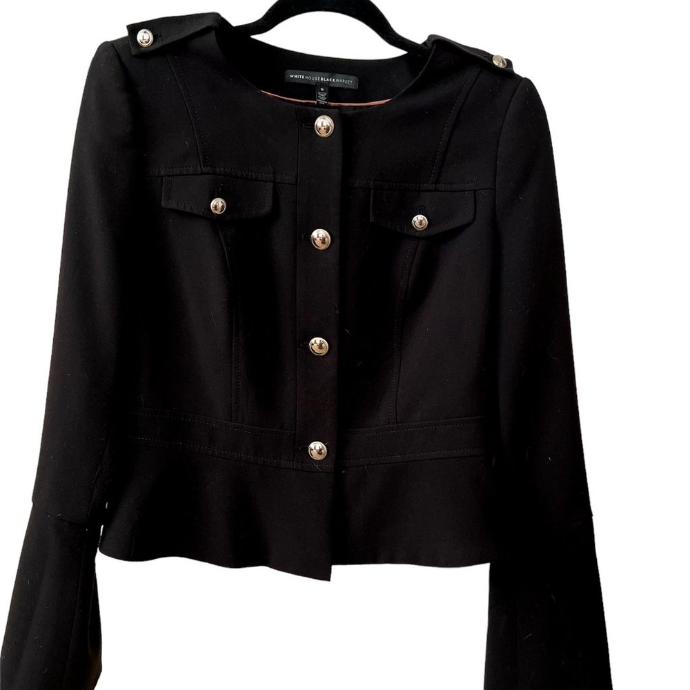 White House Black Market Sz 8 Black Peplum Jacket